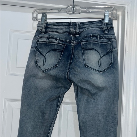 YMI Blue Floral Flare Jeans - Picture 6 of 9